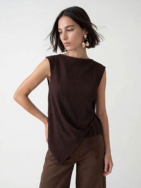 LCW Vision Kayık Yaka Dokulu Bluz