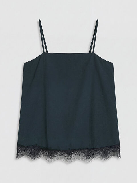 LCW Vision Kare Yaka İp Askılı Dantel Detaylı Bluz