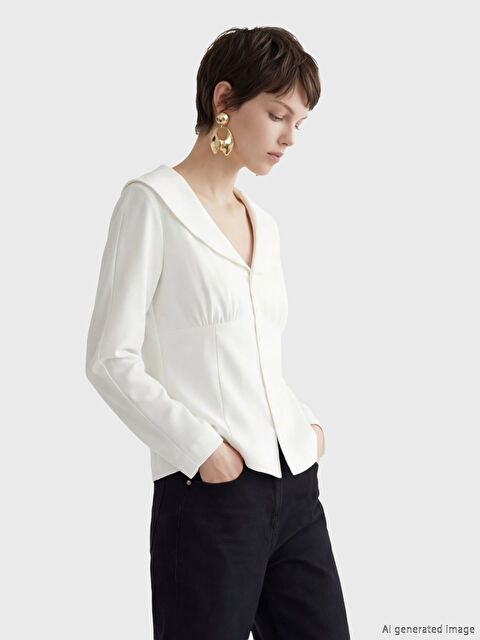 Soulife Bebe Yaka Büzgülü Bluz