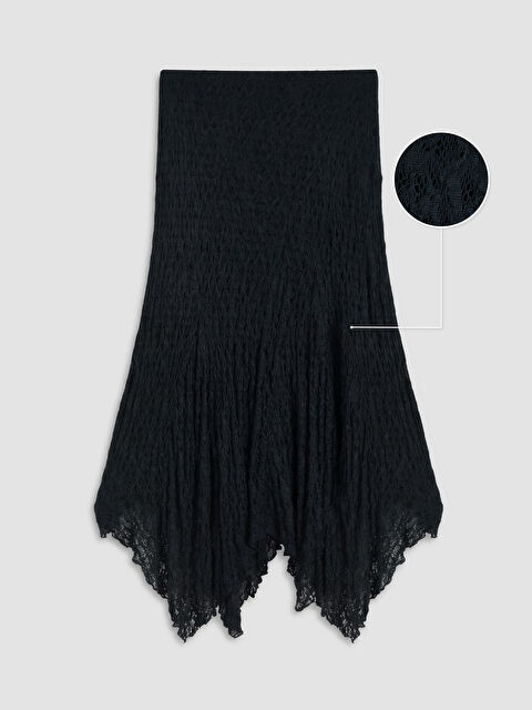 LCW Vision Asimetrik Kesim Dantelli Ajurlu Etek