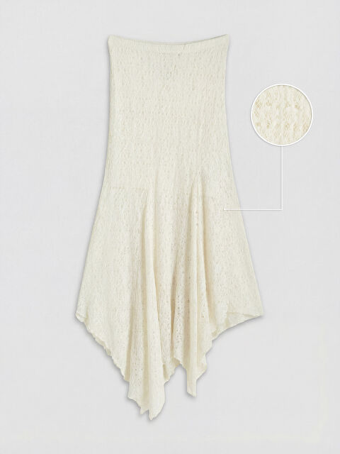 LCW Vision Asimetrik Kesim Dantelli Ajurlu Etek