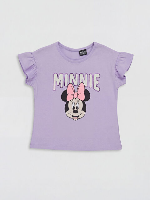 LCW Kids Bisiklet Yaka Minnie Mouse Baskılı Kız Çocuk Tişört