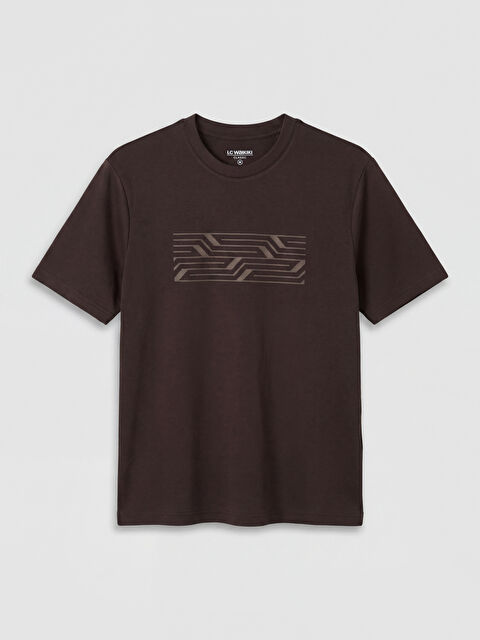 LCWAIKIKI Classic Bisiklet Yaka Baskılı Erkek Tişört