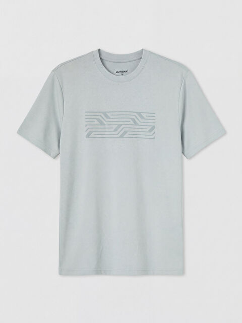 LCWAIKIKI Classic Bisiklet Yaka Baskılı Erkek Tişört