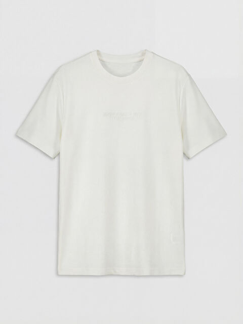 LCWAIKIKI Classic Bisiklet Yaka Baskılı Erkek Penye Tişört