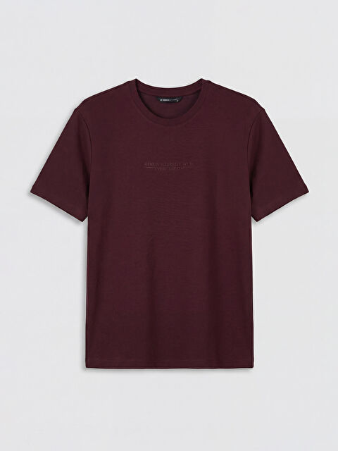 LCWAIKIKI Classic Bisiklet Yaka Baskılı Erkek Penye Tişört