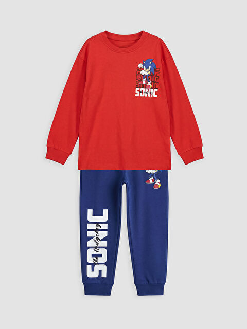 LCW Kids Sonic Baskılı Erkek Çocuk Tişört ve Pantolon - S6P093Z1-HBH