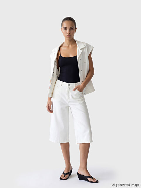 Natuvera Bermuda Fit Kadın Jean Şortolon