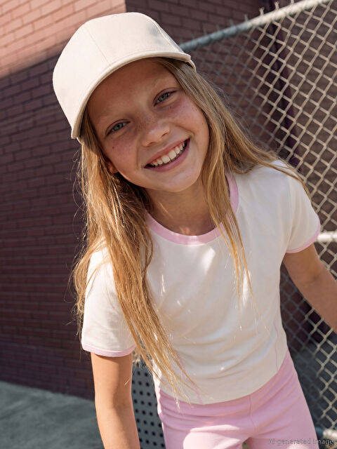 LCW Kids Bisiklet Yaka Soft Touch Kız Çocuk Tişört