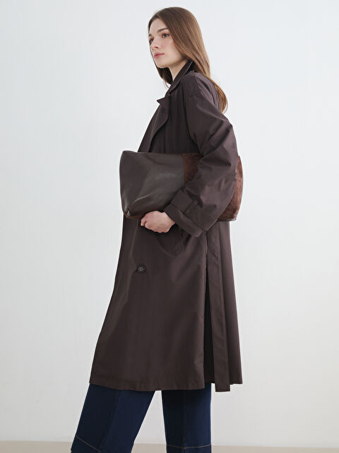 LCW Modest Kruvaze Yaka Kuşaklı Kadın Trençkot - S6P125Z8-HCN