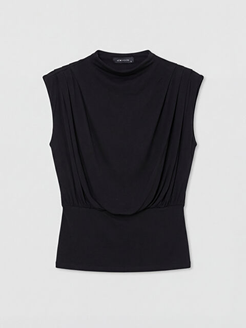 LCW Vision Dik Yaka Büzgülü Bluz