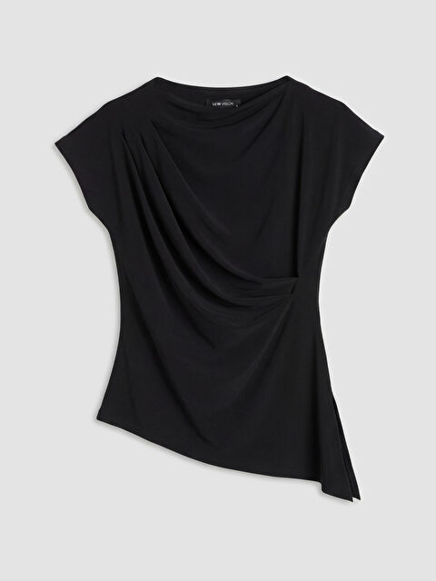 LCW Vision Kayık Yaka Büzgülü Bluz - S6P145Z8-CVL