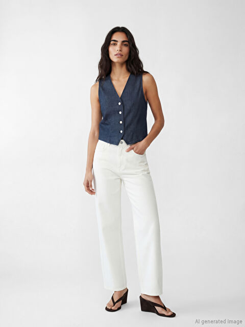 Natuvera Wideleg Kadın Jean Pantolon