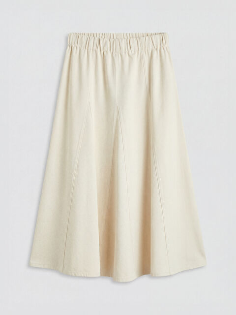 LCW Vision Beli Lastikli Kloş Jean Etek