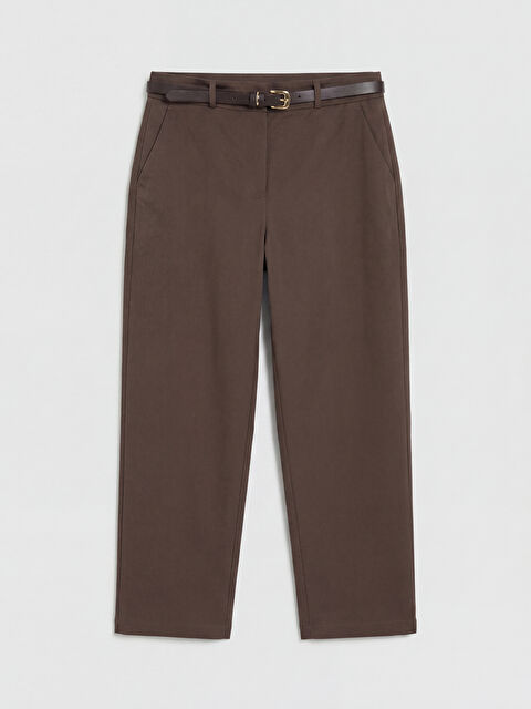 LCWAIKIKI Classic Beli Kemerli Gabardin Kadın Pantolon