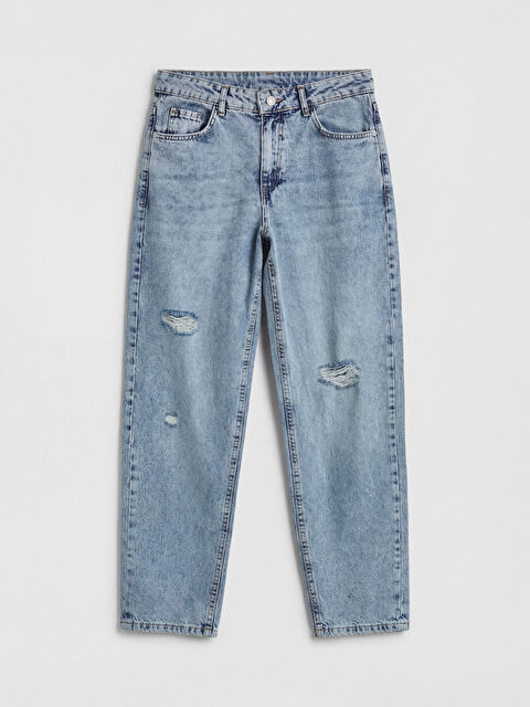 LCW Jeans Boyfriend Fit Kadın Yırtık Jean Pantolon - S6P181Z8-507