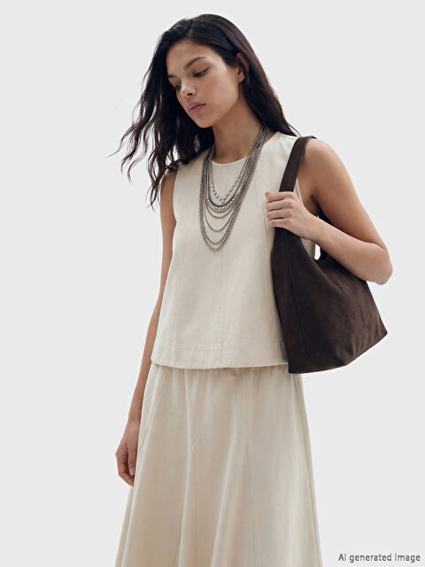 LCW Vision Bisiklet Yaka Jean Bluz