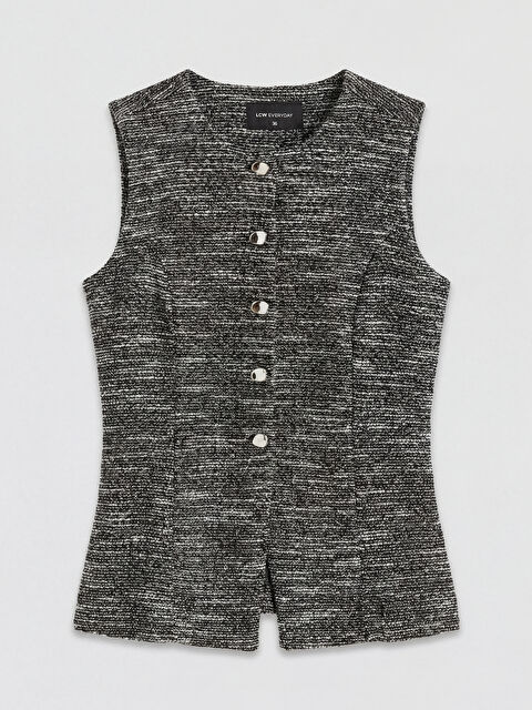 LCW EVERYDAY Bisiklet Yaka Desenli Kadın Yelek - S6P206Z8-13E