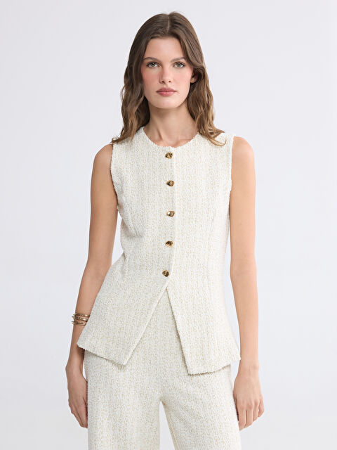 LCW EVERYDAY Bisiklet Yaka Desenli Kadın Yelek	 - S6P206Z8-R9J