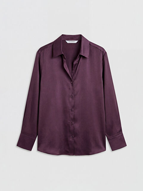 LCWAIKIKI Classic Saten Kadın Gömlek - S6P220Z8-HJW