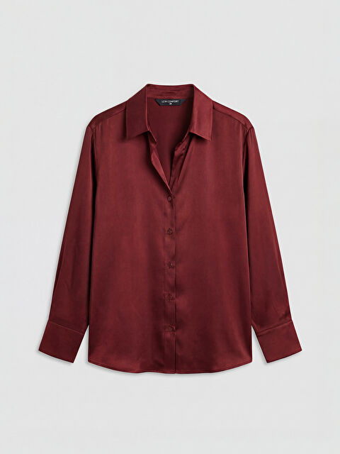 LCWAIKIKI Classic Saten Kadın Gömlek - S6P220Z8-HMS