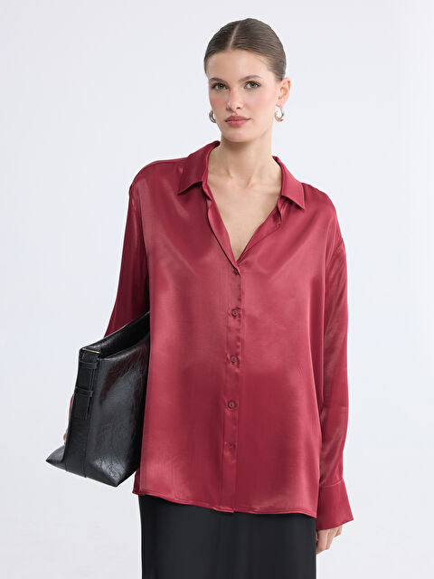 LCW EVERYDAY Saten Kadın Gömlek - S6P220Z8-HMS