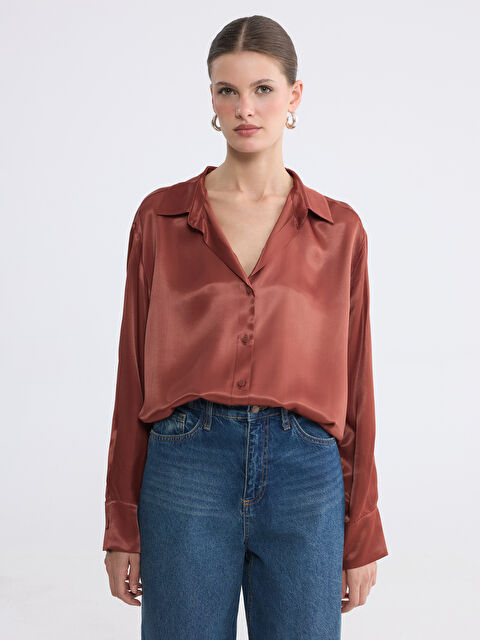 LCW EVERYDAY Saten Kadın Gömlek - S6P220Z8-KL9