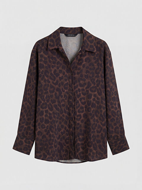 LCWAIKIKI Classic Leopar Desenli Kadın Gömlek - S6P327Z8-LQY