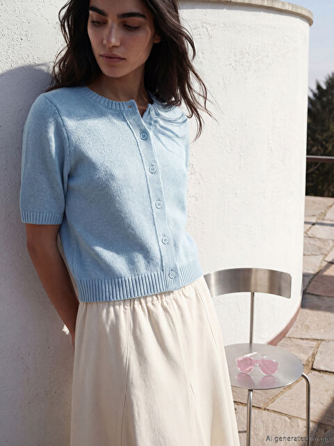 LCW Vision Bisiklet Yaka Kadın Triko Hırka