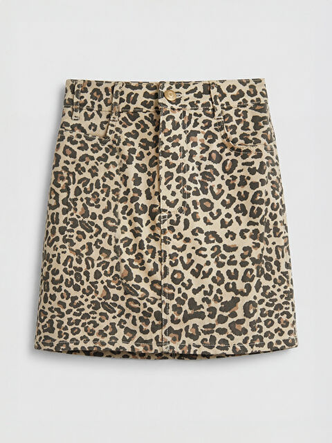 LCW Kids Leopar Desenli Kız Çocuk Şort Etek