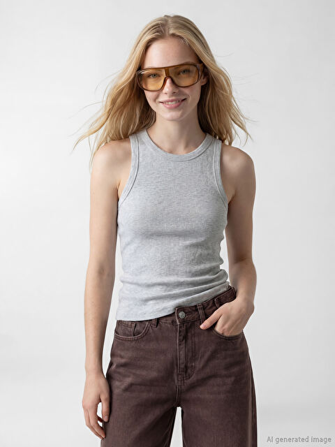 XSIDE Bisiklet Yaka Fitilli Kadın Atlet