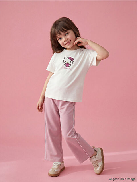 LCW Kids Hello Kitty Baskılı Kız Çocuk Tişört ve Pantolon