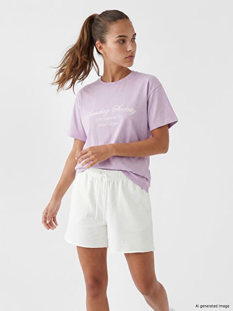 KOOR SPORT New York Baskılı Oversize Kadın Spor Tişört