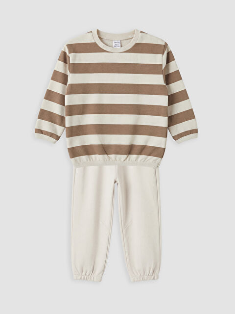 LCW baby Çizgili Erkek Bebek Sweatshirt ve Eşofman Altı