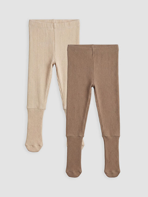 LCW baby Erkek Bebek Fitilli Çoraplı Pijama Altı 2'li