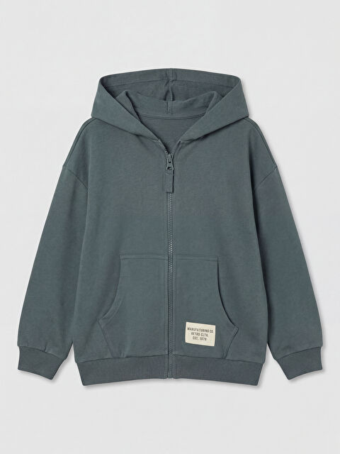 LCW baby Kapüşonlu Erkek Çocuk Fermuarlı Sweatshirt