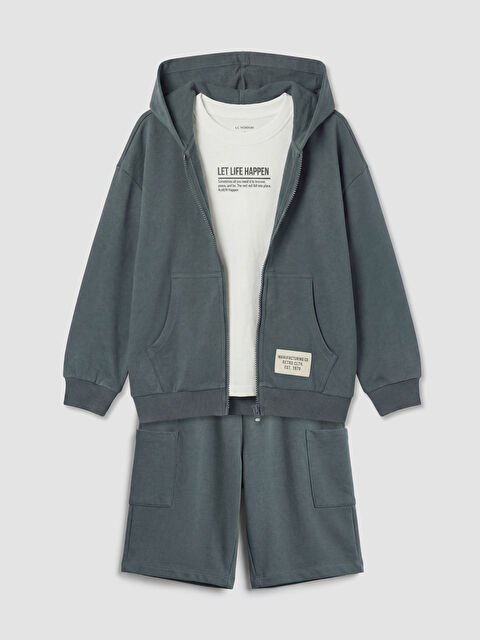 LCW Kids Kapüşonlu Baskılı Erkek Çocuk 3'lü Takım - S6P817Z1-ZZX