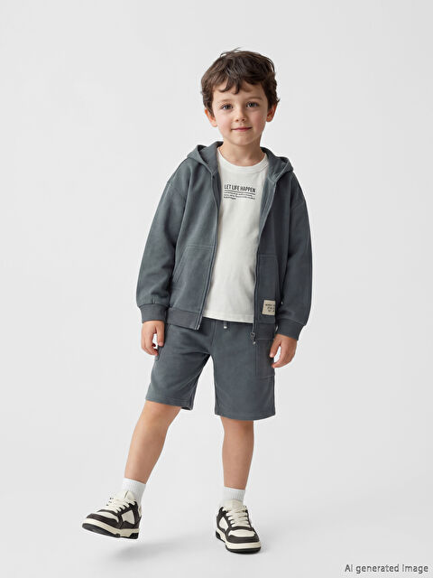 LCW Kids Kapüşonlu Baskılı Erkek Çocuk 3'lü Takım