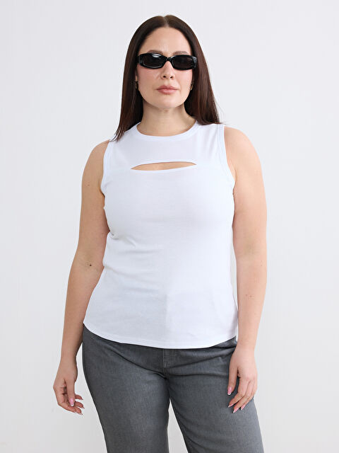 Soulife Büyük Beden Pencere Detaylı Kadın Atlet - S6P818Z8-J5E