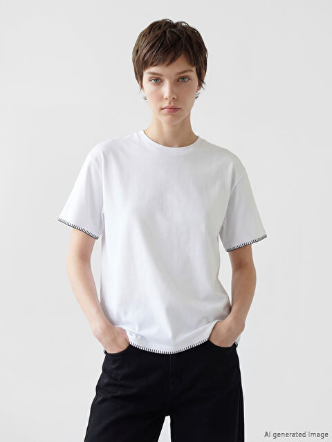 Soulife Bisiklet Yaka Kadın Tişört