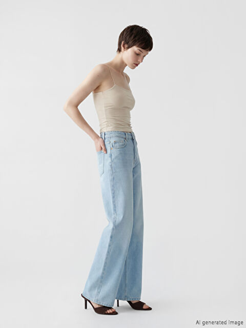 Soulife Wideleg Kadın Jean Pantolon