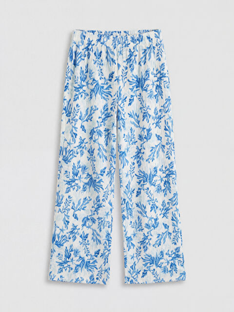 LCW Kids Kız Çocuk Desenli Geniş Paça Pantolon - S6P831Z4-LQK