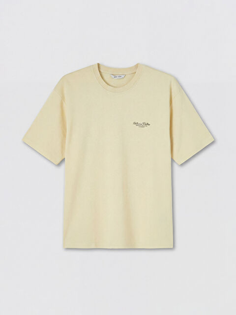 LCW Vision Loose Fit Bisiklet Yaka Baskılı Erkek Tişört