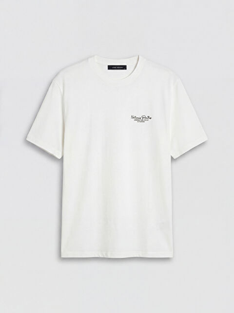 LCW Vision Loose Fit Bisiklet Yaka Baskılı Erkek Tişört