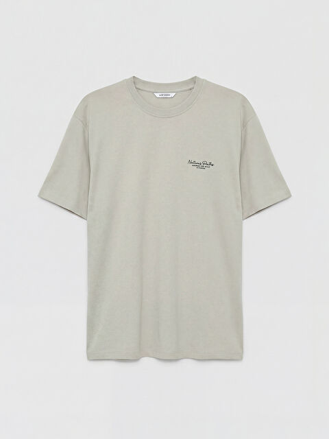 LCW Vision Loose Fit Bisiklet Yaka Baskılı Erkek Tişört