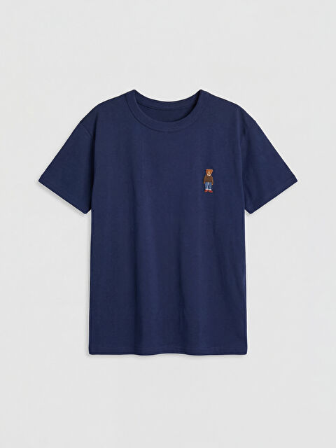 LCW Kids Bisiklet Yaka Nakışlı Erkek Çocuk Tişört - S6P961Z4-DWP