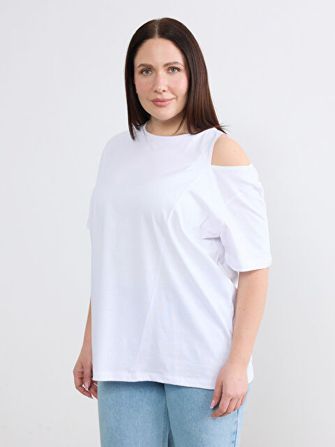 Soulife Büyük Beden Omuz Dekolteli Bluz