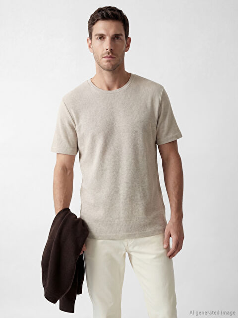 LCWAIKIKI Classic Bisiklet Yaka Erkek Tişört - S6Q039Z8-MJC