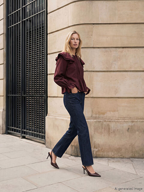 LCW Vision Bisiklet Yaka Fırfırlı Bluz - S6ON96Z8-CWK