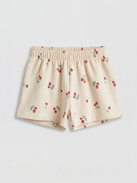 LCW baby Kiraz Baskılı Kız Bebek Şort